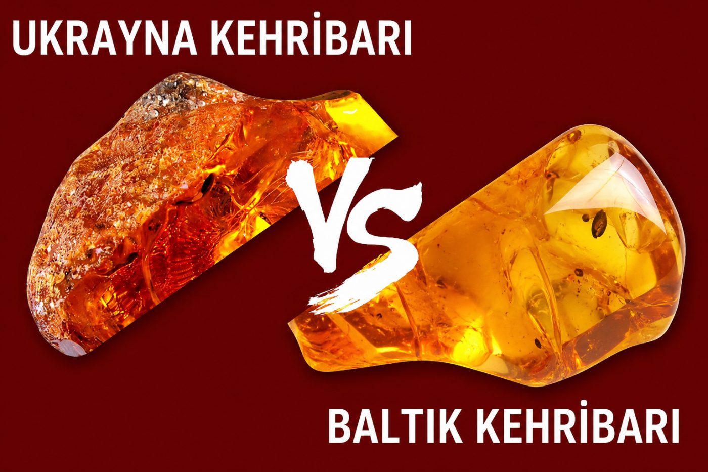 Ukrayna kehribarı ham taşları — bal sarısı ve beyaz renk tonlarında kesitler