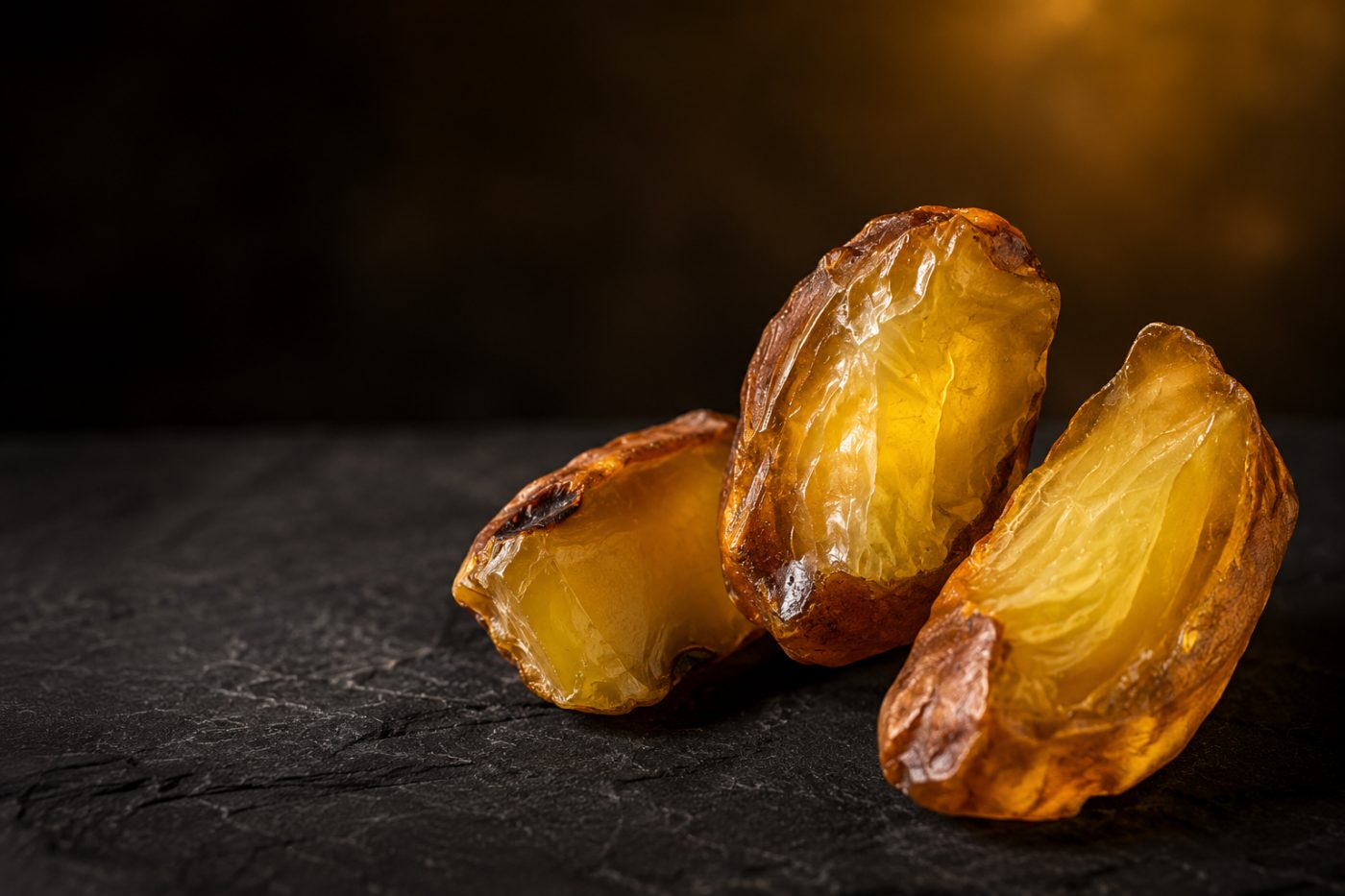 Doğal kehribar taşları — işlenmemiş ham parçalar